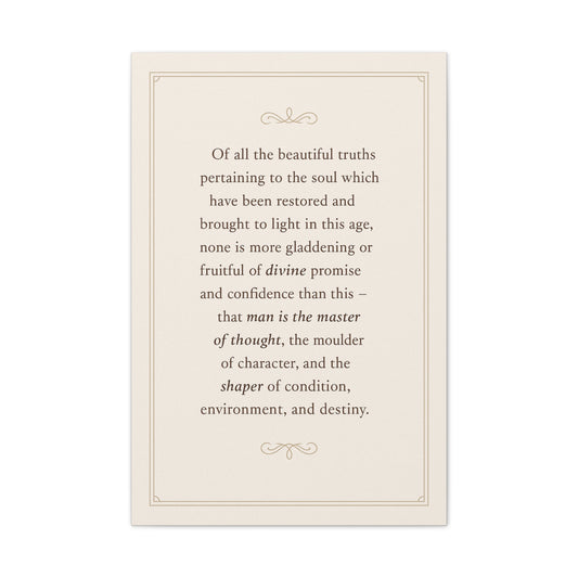 Inspirational Canvas Art - Master of Thought Quote