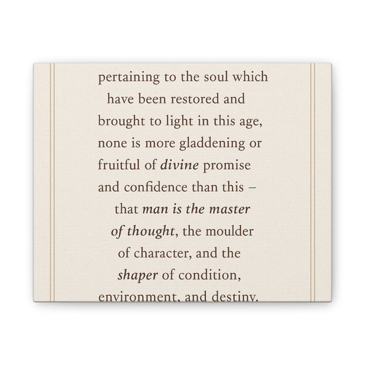 Inspirational Canvas Art - Master of Thought Quote