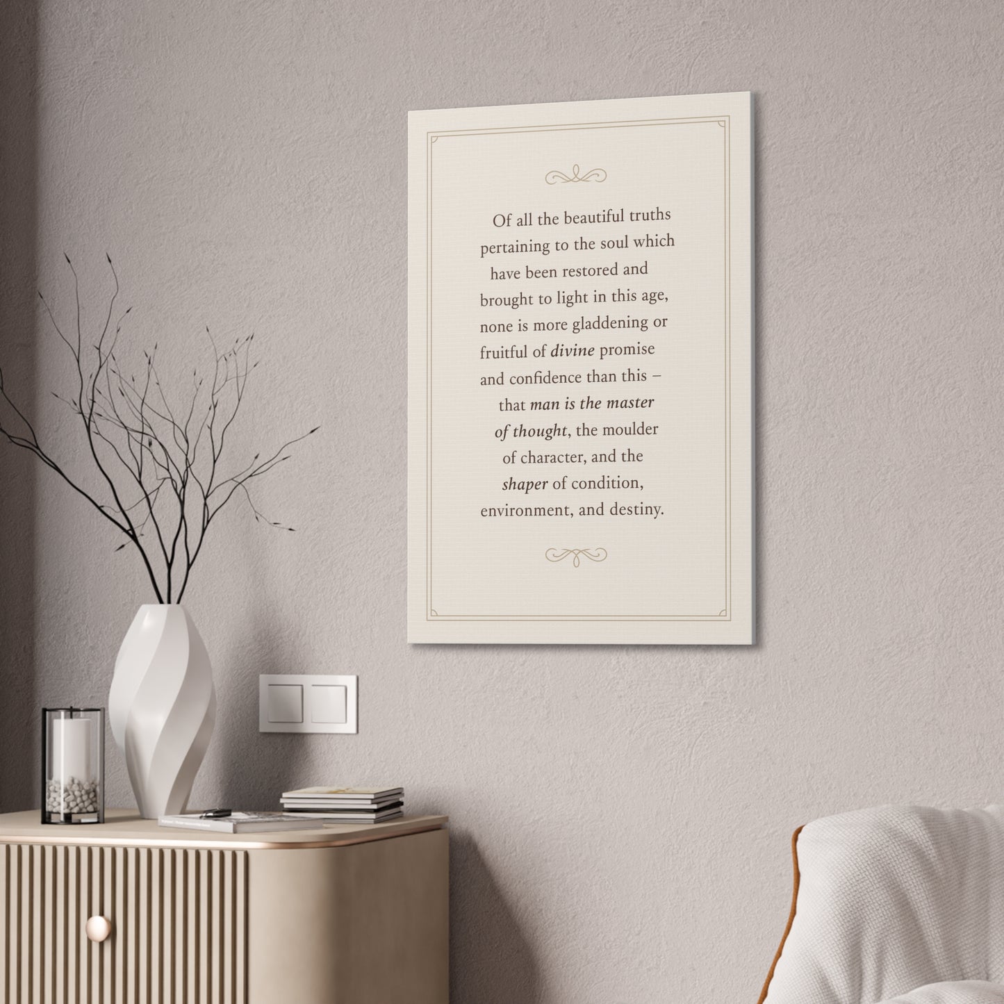 Inspirational Canvas Art - Master of Thought Quote